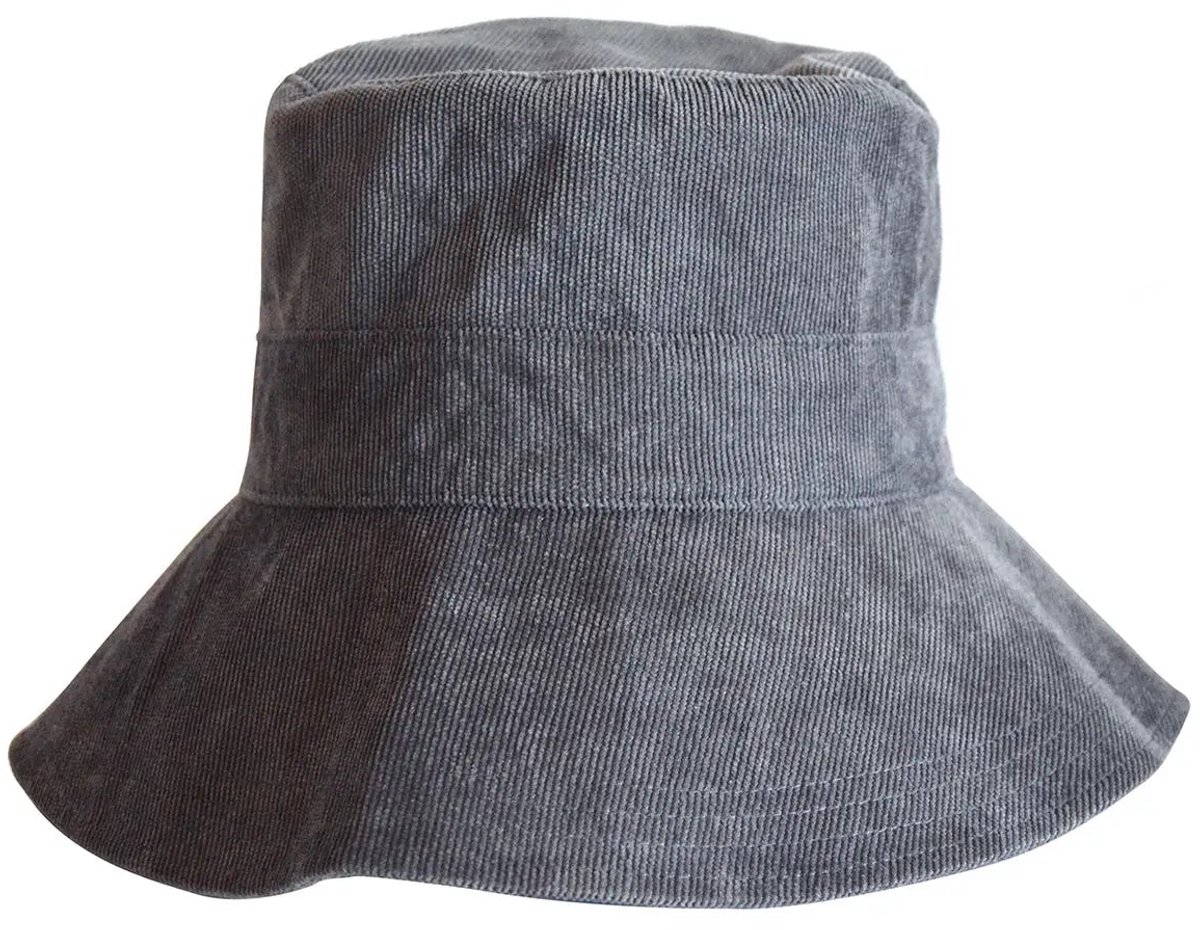 Bucket Hat Dames Winter - Vissershoed - Bucket Hoed Opvouwbaar UV – Gabi - Maat: L-XL: 61 cm - Grijs