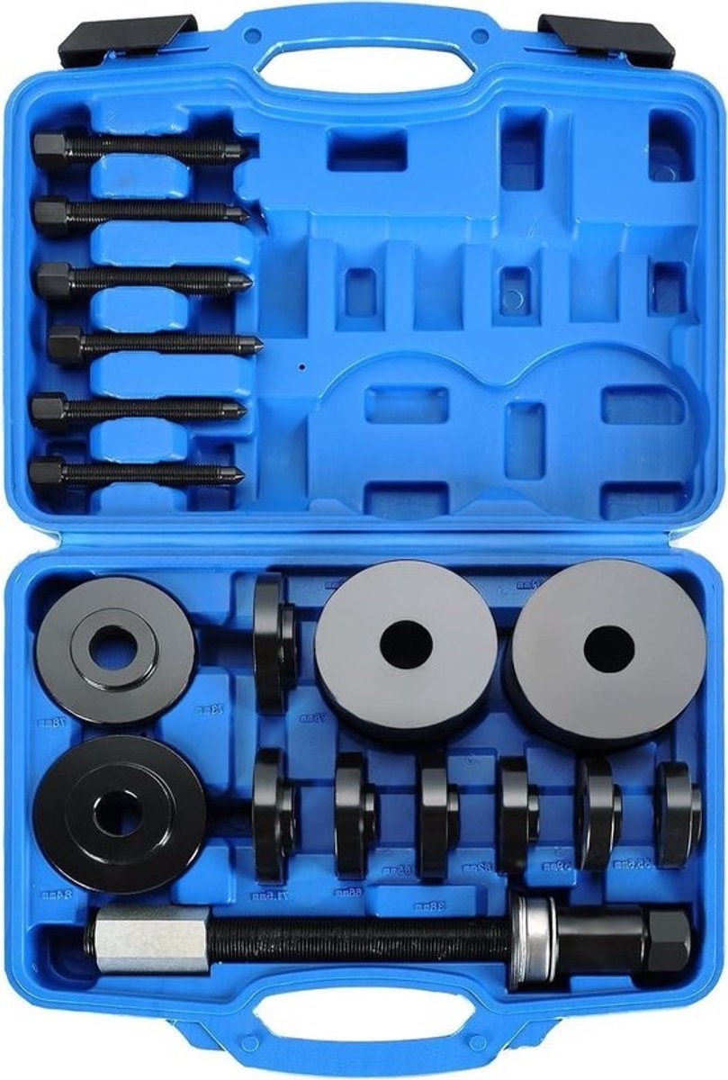 Lagertrekker Set - Wiellagergereedschap Montagegereedschap - Auto Onderhoud - 19-delige Universele Set - Diverse Maten - Zwart