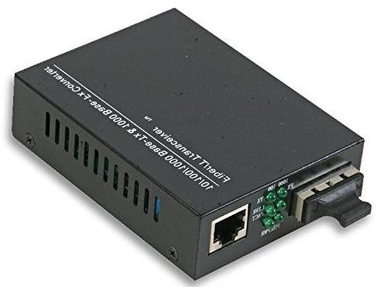 Media Converter - Netwerk Adapter - Netwerk Uitbreiding - Glasvezel Naar Koper - 1 Poort - Mat