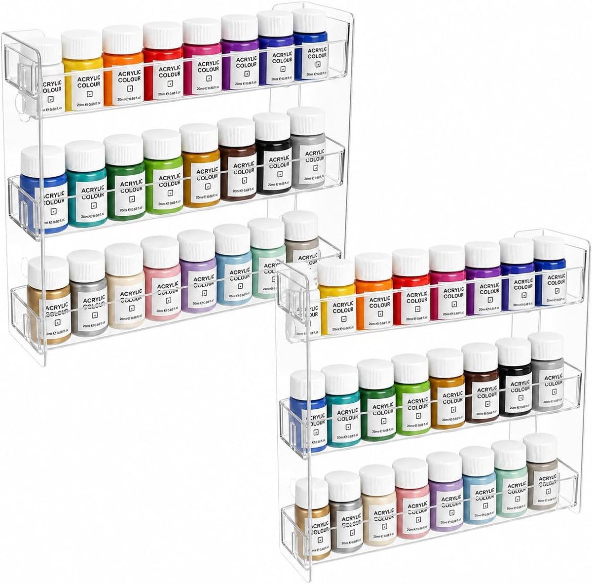 organizer, set van 2 voor kleuren, cosmetica en nagellak