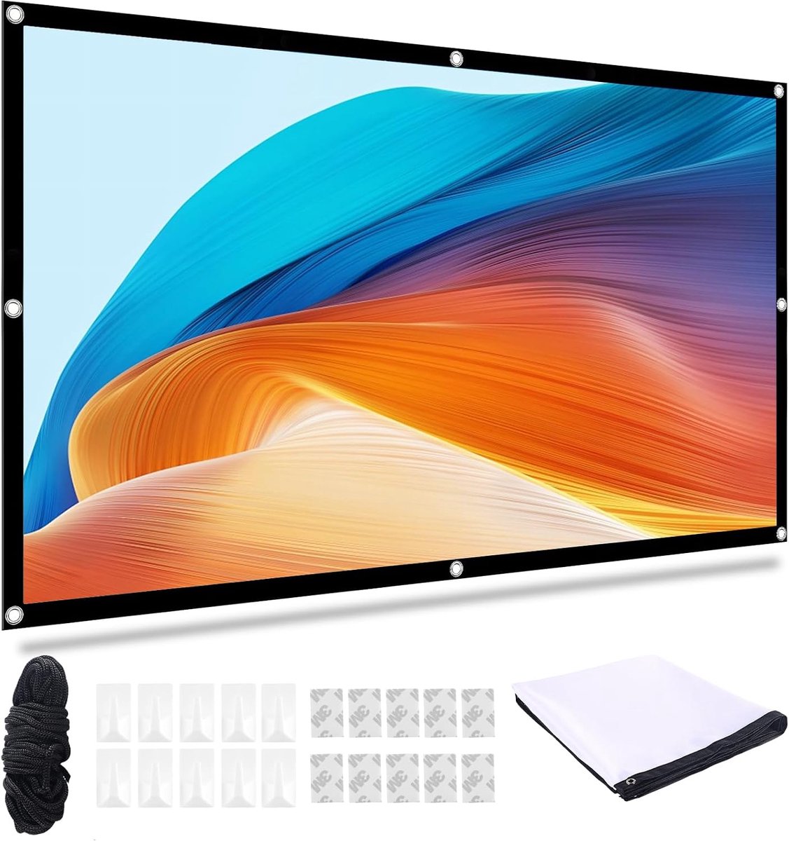 Projectorscherm 60 inch, draagbaar opvouwbaar voor thuisbioscoop bioscoop indoor outdoor projector filmscherm voor school home cinema office 16:9 canvas filmscherm
