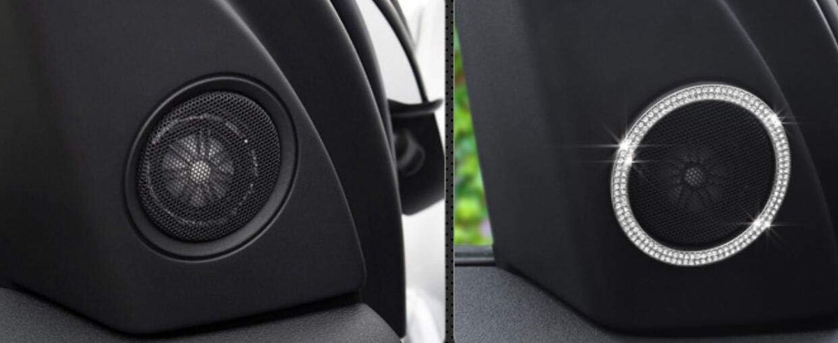 Interieur Trim Bling Accessoires Hoorn Ring Strass Stickers Sticker geschikt voor Land Rover Evoque Discovery Range Rover Freelander Range Rover 2013-2018 ZILVER