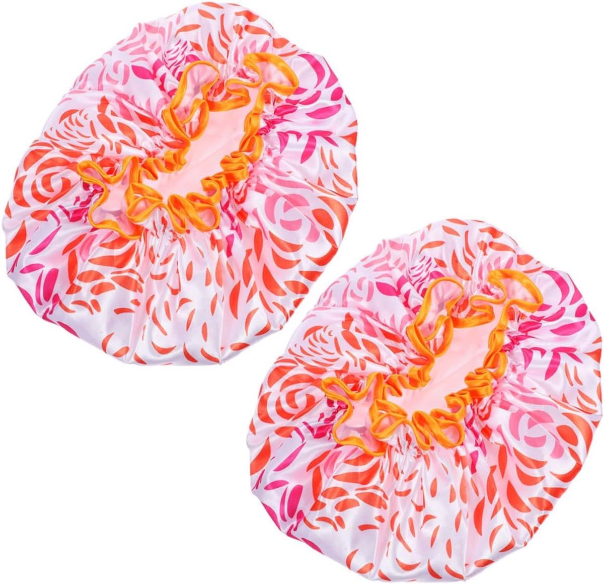 2 Stuks waterdichte douchemuts shower cap douchekop Extra grote douchemuts Strepen douchemuts Haarverzorgingsmuts haar muts hoogtepunten dop douchekap decoratieve douchemuts Satijn