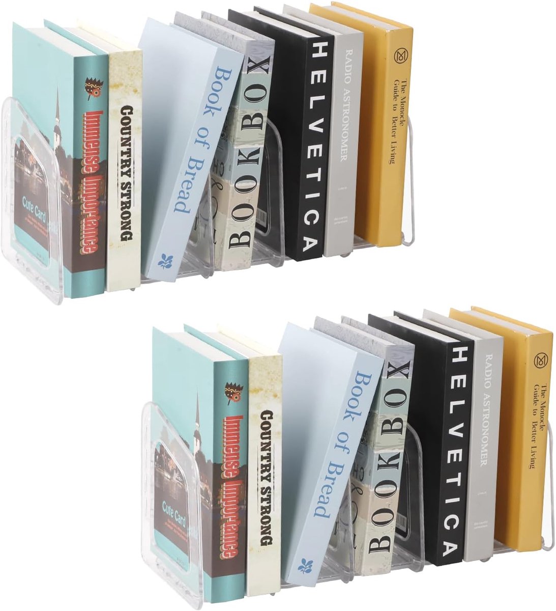 Lot de 2 porte-magazines amovibles en acrylique avec poignée