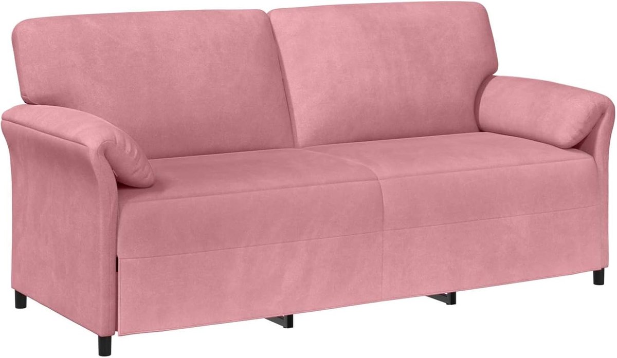 3-zitsbank roze 198 x 83 x 95 cm fluweel, woonkamer gestoffeerde bank bank voor appartement kantoor logeerkamer slaapkamer 42033971