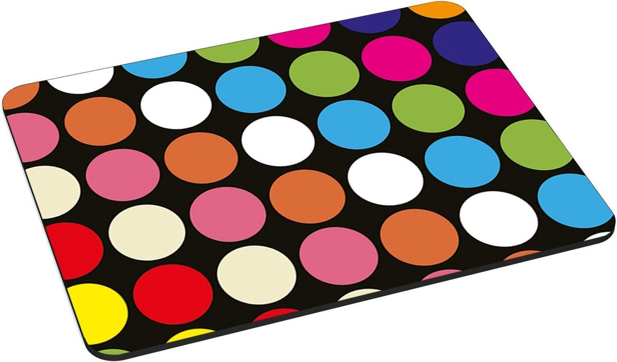 Gaming & Office muismat, 220 x 180 mm, met genaaide randen en antislip onderkant, kleurpunten