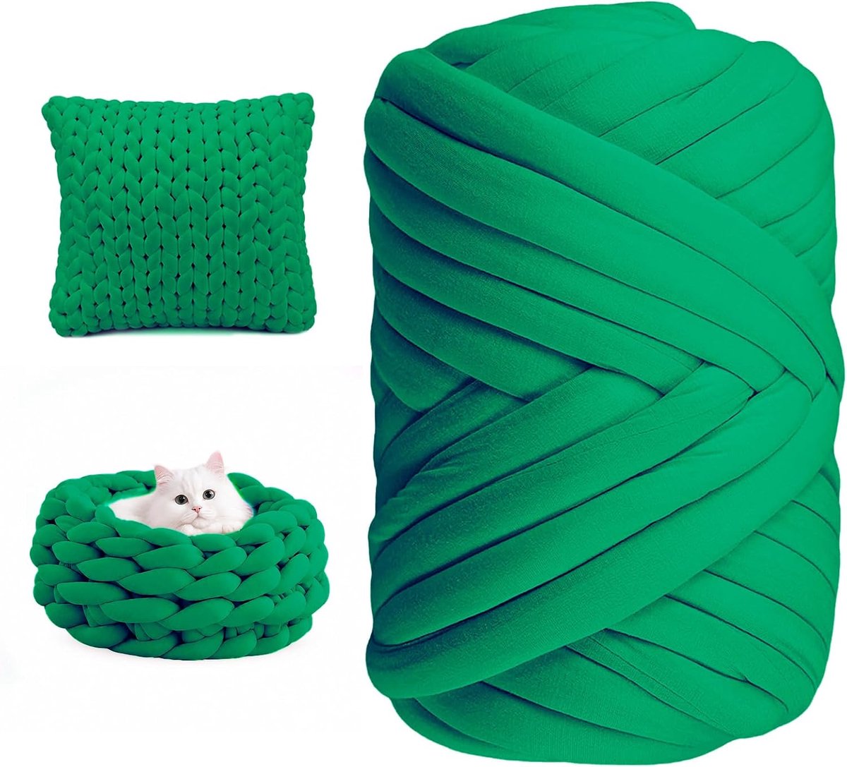 500g dikke wol voor handbreien, arm breien wol buisgaren ca. 25m