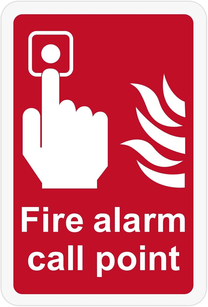 5 stuks brandalarm oproeppunt veiligheidsbord (15 x 10 cm) brandalarmborden voor commerciële plaatsen, bouwplaatsen, magazijnen, kantoorgebouwen, scholen