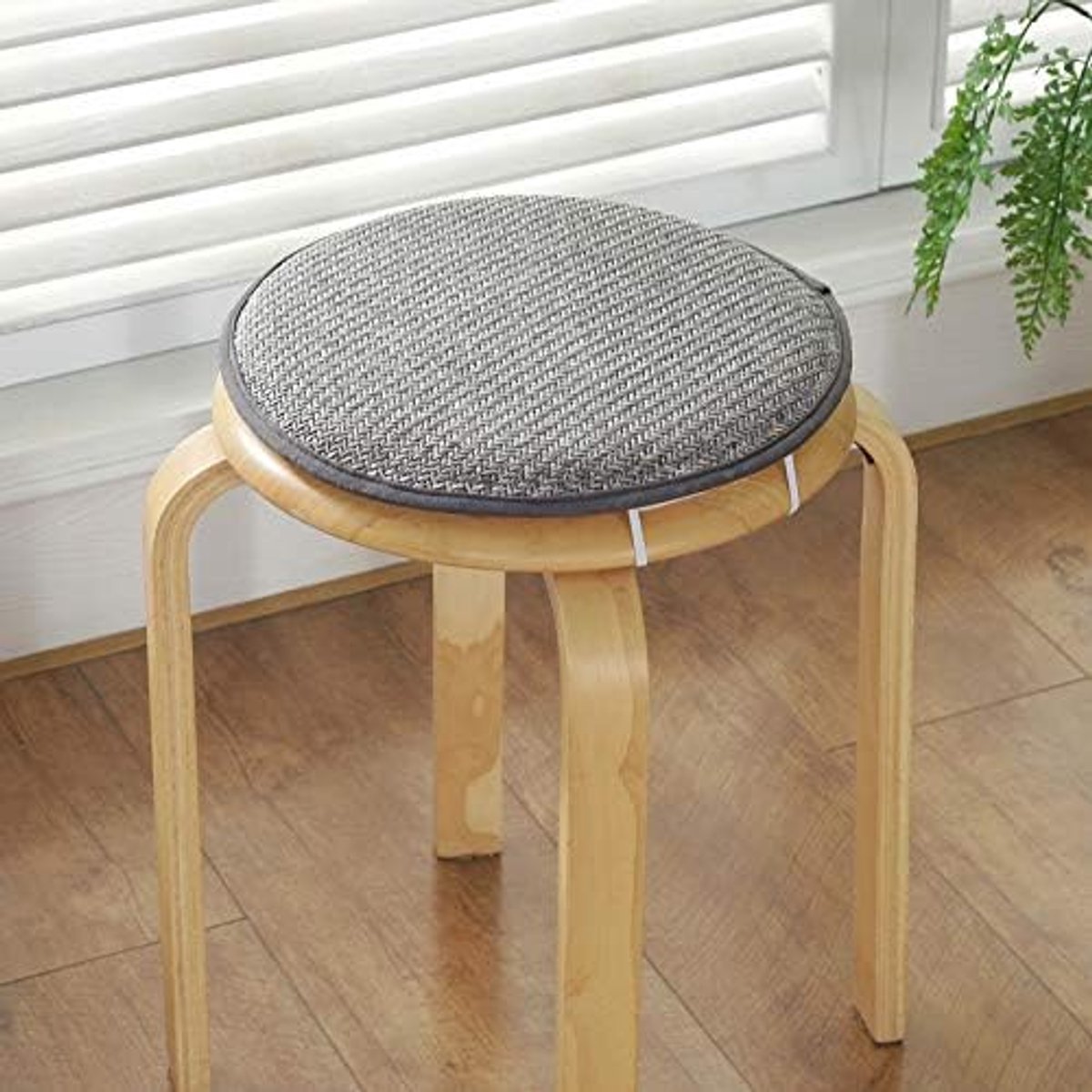 Stoelkussens, met elastische band zitkussen voor eetkamerstoelen pad, keuken dikke tuin vierkante afneembare hoes indoor outdoor woonkamer terras tuin bureaustoel kussens - grijs rotan mat set van