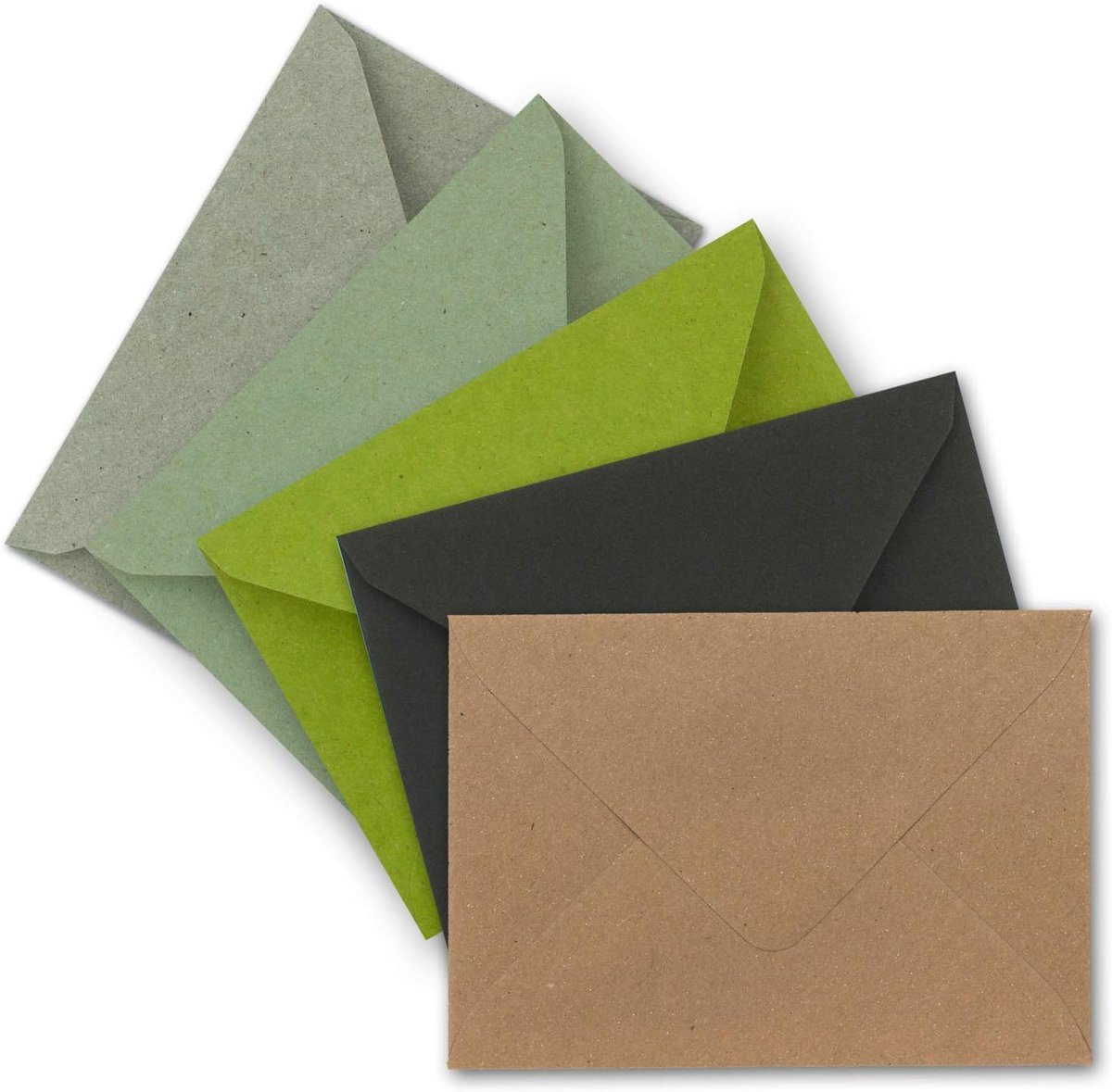 100 x enveloppen, kleurenmix-pakket, DIN C6 - 114 x 162 mm (11,4 x 16,2 cm), natte plakrand - vintage kraftpapier, natuurlijk papier enveloppen, ideaal voor uitnodigingskaarten