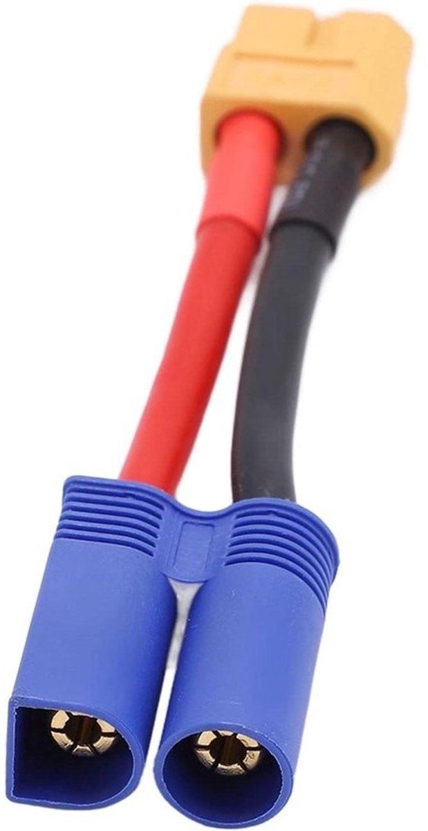 Adapter Kabel - XT60 naar EC5 - Model Bouw - 12AWG Draad - 95 mm - Zwart