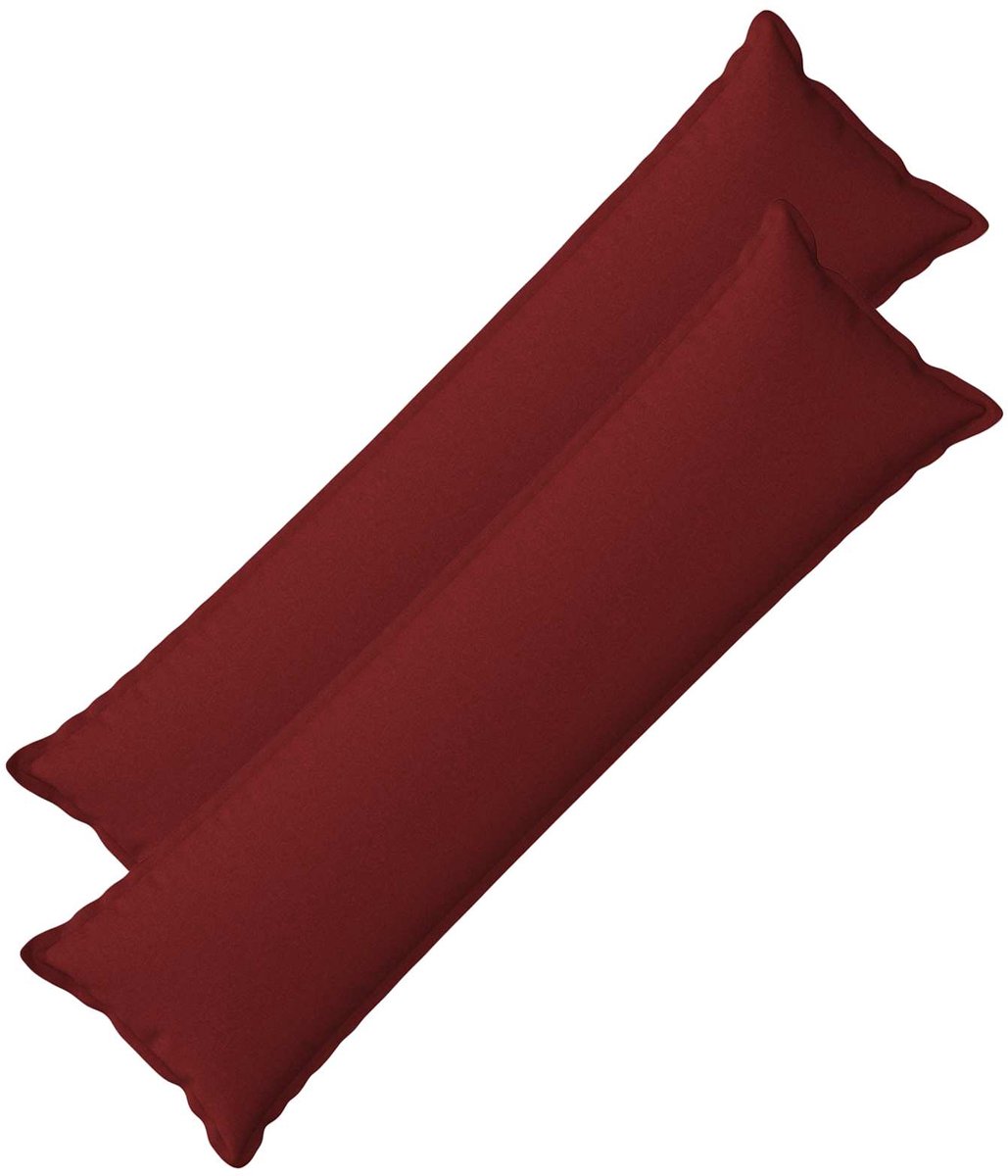 vidaXL Dekenkussen - 2 - st - HOUTEN - Wijnrood - 40 - x - 145 - cm - Faux - Linnen