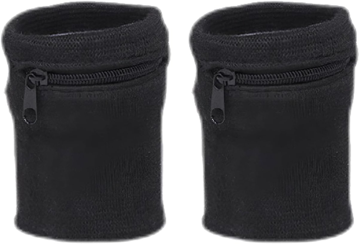 2 stuks polstassen, polstas, zweetband, sportpolsband, polstas met praktisch ritsvak, zweetbanden, zweetbandset voor heren en dames, voetbal, basketbal, tennis