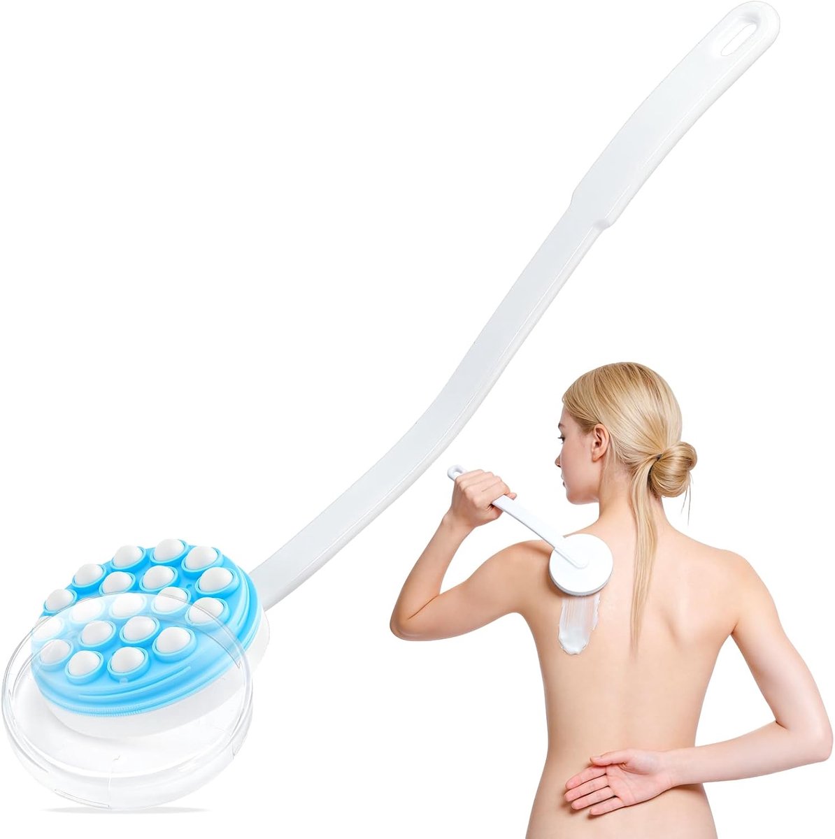 2 In 1 Applicator van Lotion voor Rug, 45cm Applicator Crème Rug, Afneembare Handgreep Assistent voor Het Aanbrengen van Crème Zonnebeschermer Vrijs Hydraterende voor Vrouwen Mannen
