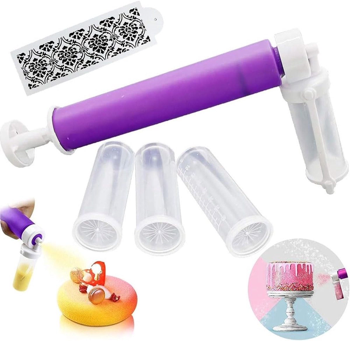Dailygoods- Airbrush Set - Airbrush Verf - Airbrush Pistool - Airbrush Compressor - Airbrush Cleaner - Geschikt voor gebak - Cake Airbrush