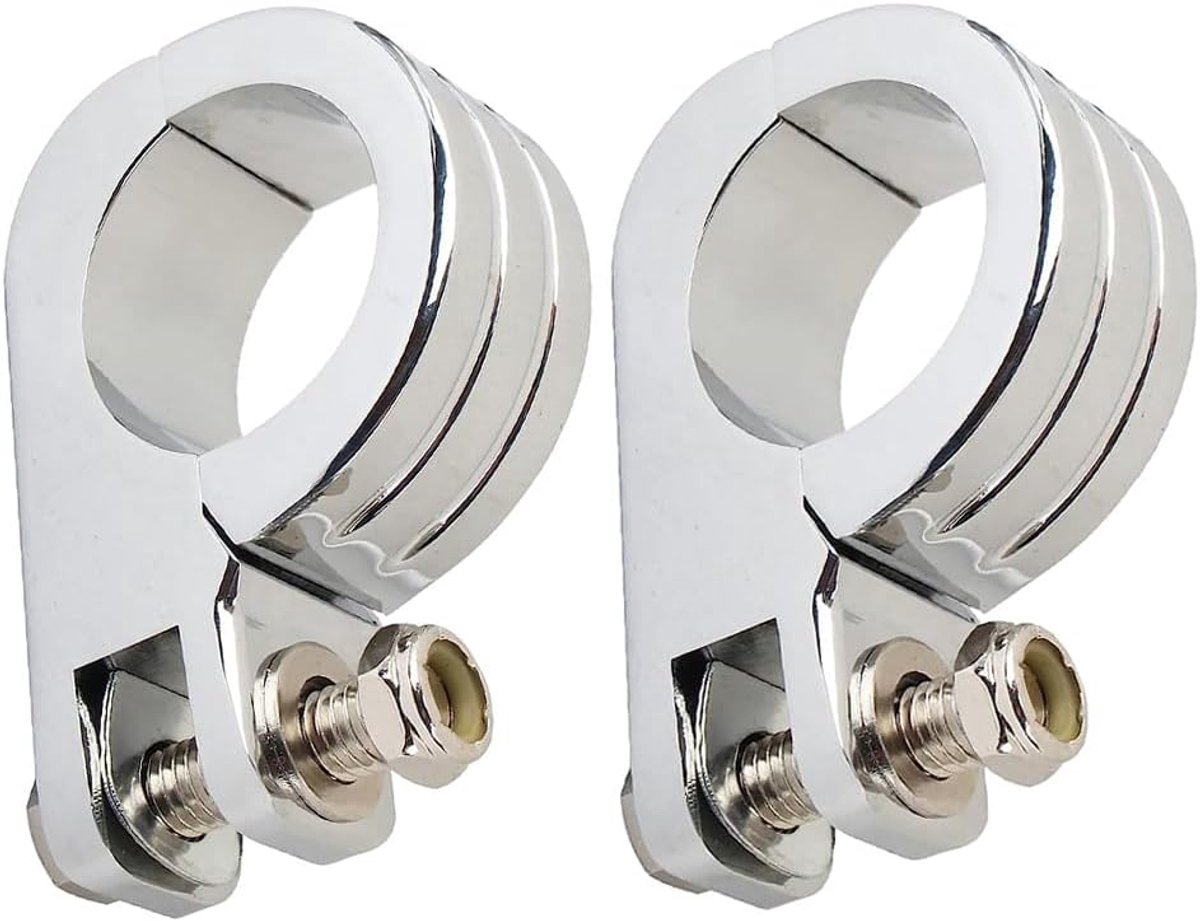 Dailygoods - Motorfiets Voetsteunen - Crash Bar Klemmen - Zwart - Snelweg Voetsteunen - Compatibel met Harley en Honda - 38mm