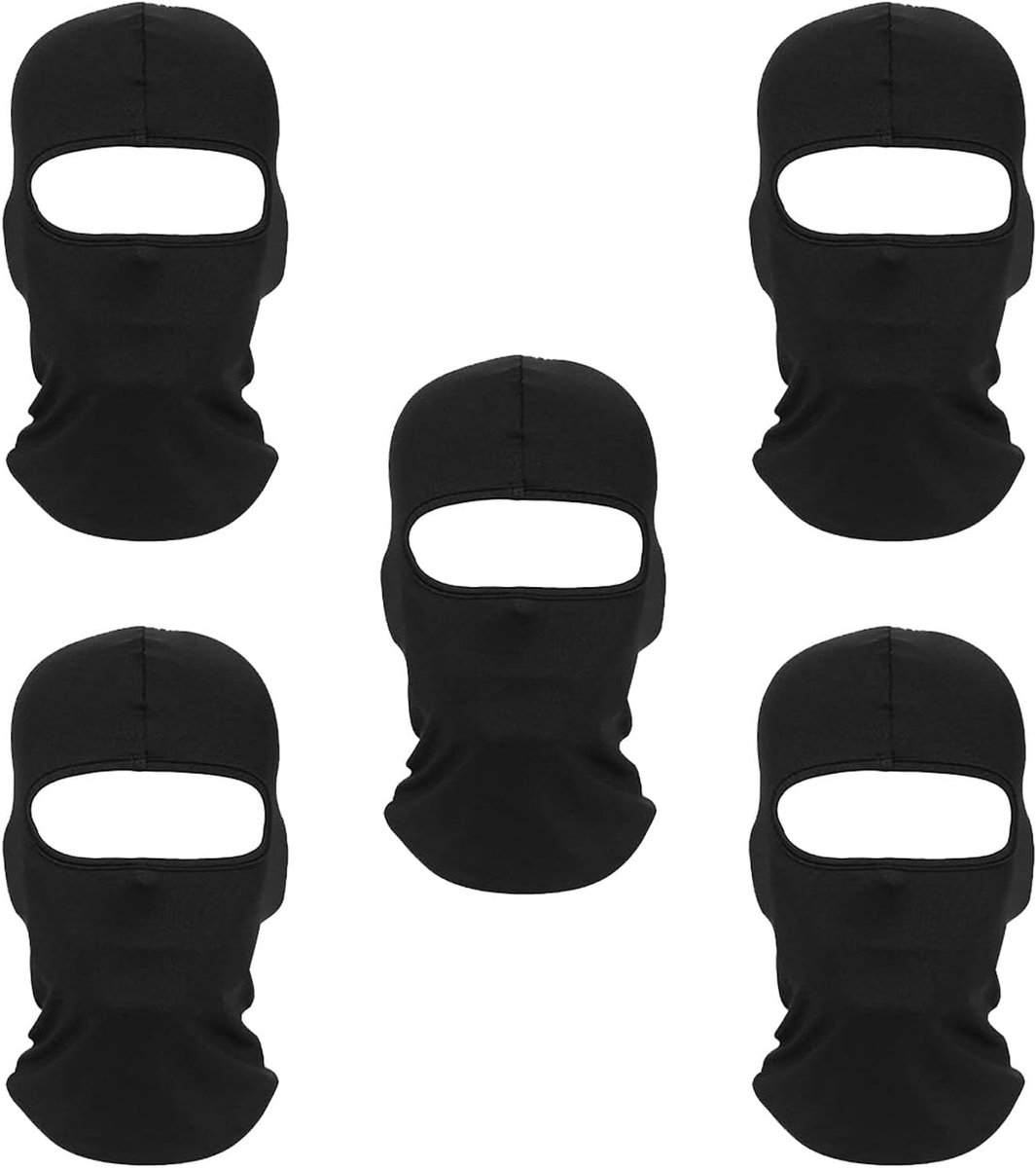 5-Delig Bivakmuts Ski-Gezichtsmasker, Ademend Zijden Volgelaatsmasker, Winddicht Gezichtsmasker, Universele Maat, voor Motorrijden Fietsen Skiën Vissen Winter Zomer Buitensporten