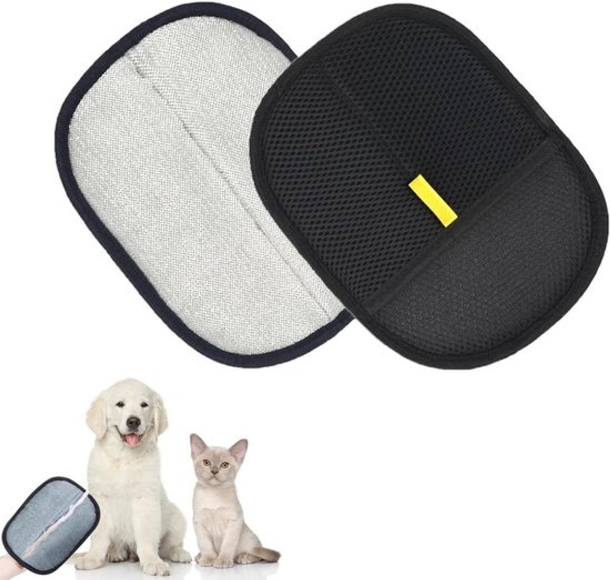 2 stuks huisdier haarverwijderaar handschoen, dubbelzijdige huisdier verzorging statische verwijdering handschoenen voor honden en katten, herbruikbare huisdier ontharing voor wassen deshedding
