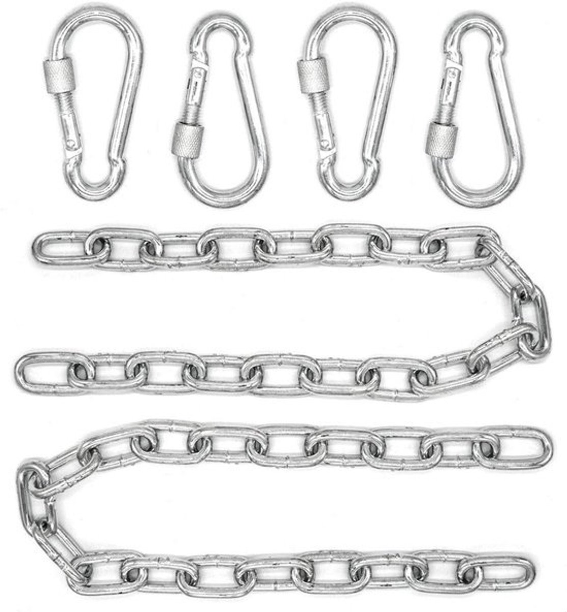 Hangende Stoelketting Set - 50cm, Tot 230kg met Karabijnhaken - Voor Schommels en Bokszakken