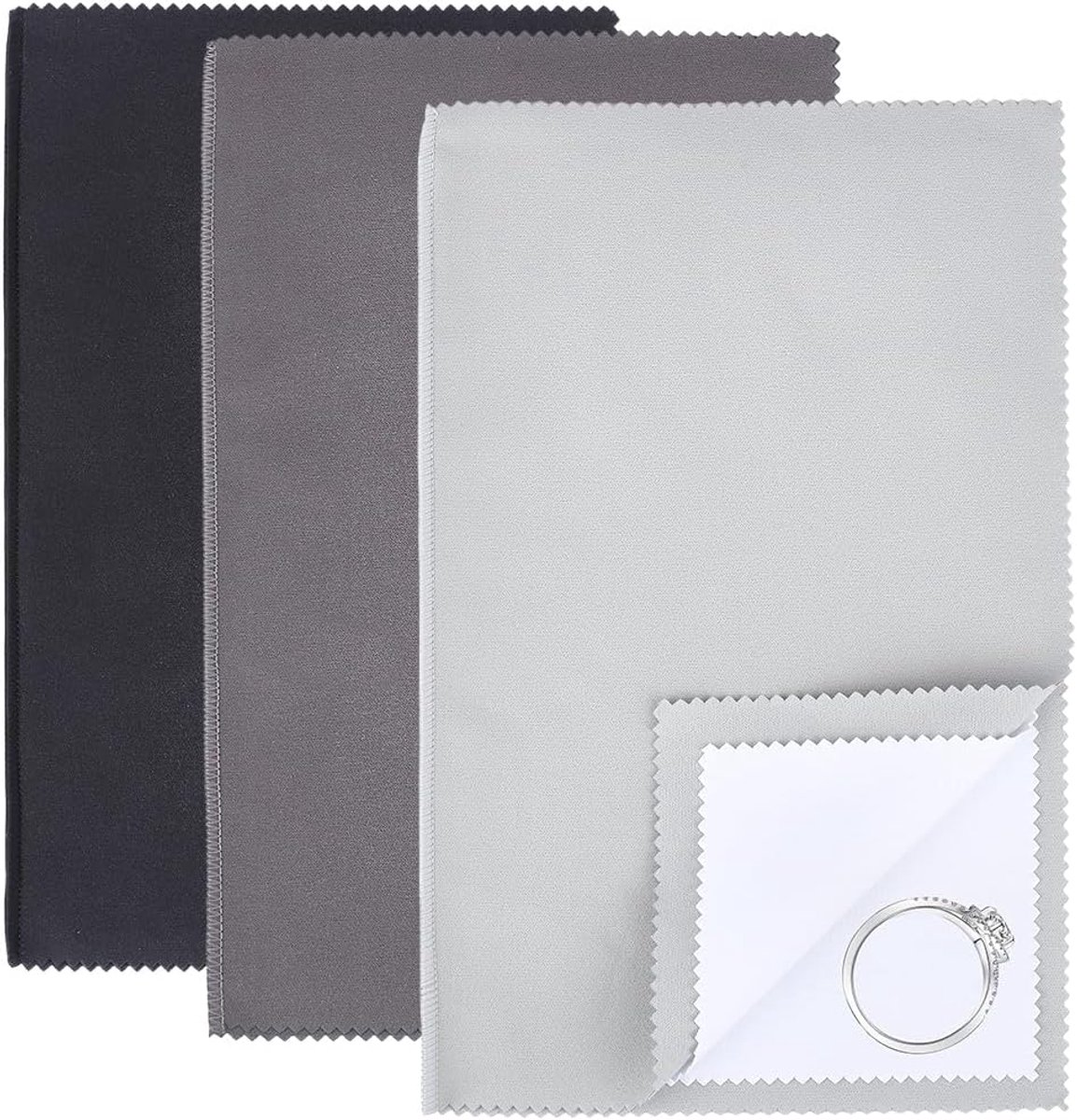 310mm 3 Teiliges Schmuckpolier Und Reinigungstuch Set In 3 Farben Sterlingsilber Werkzeugset Anlaufreiniger Für Gold Silber Diamanten Platin Edelsteine Uhren Brillen Und Silber