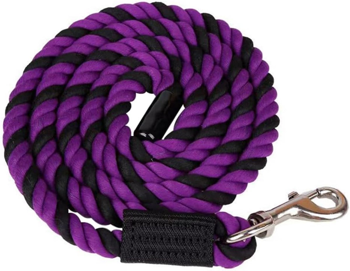 Dailygoods- Paardenlijn 1,8 m - Katoenen Touw - 360° Draaibare Haak - Trek Touw - Stevig en Comfortabel - Voor Paard/Hond/Schapen - Trektouw