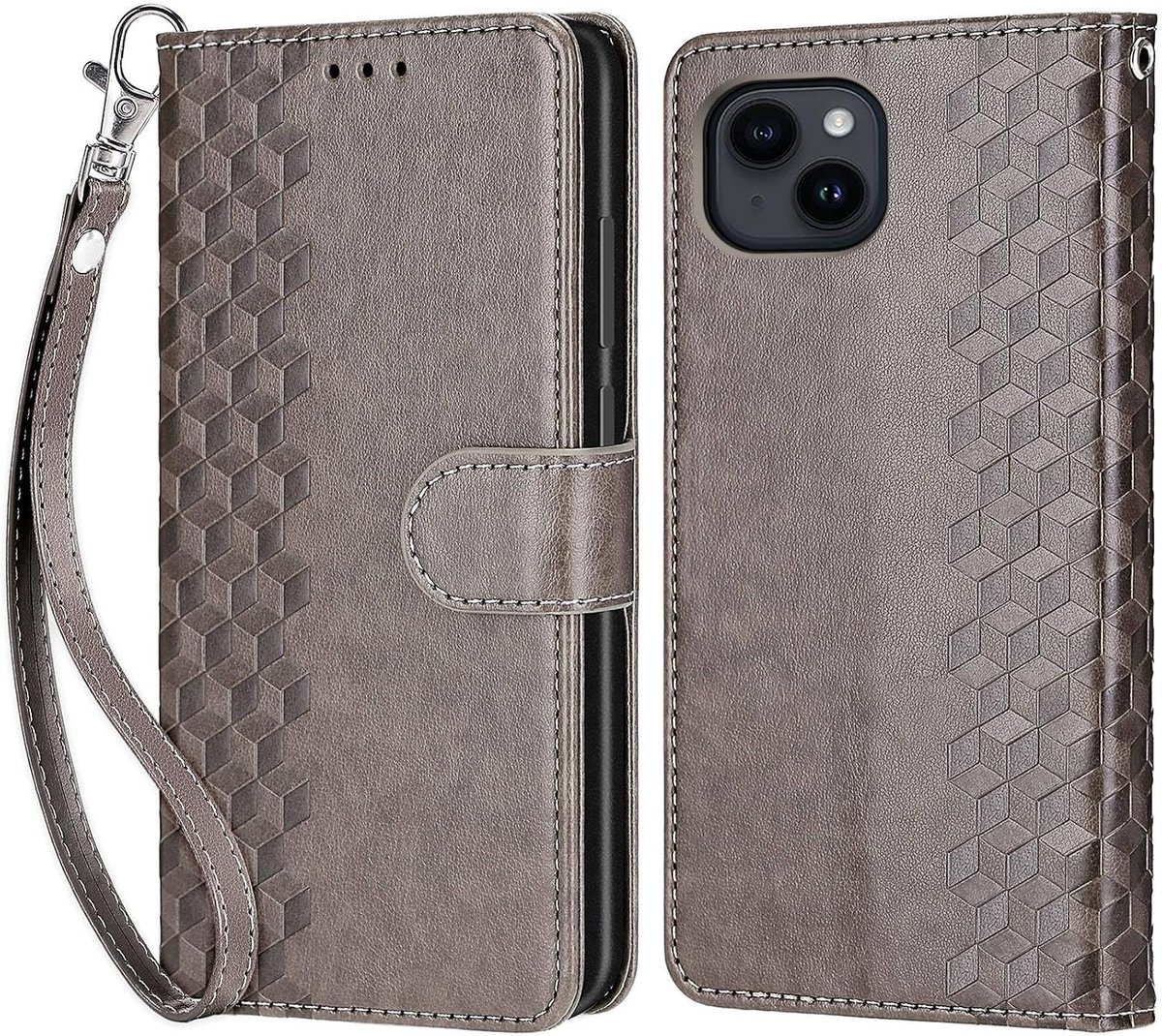 Telefoonhoesje voor iPhone 15, grijs