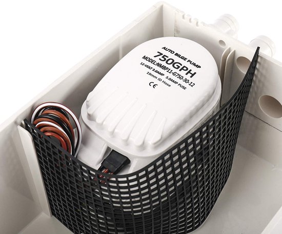 Boot Marin Douche Sump Pomp Afvoer Kit Systeem Douchepomp Systeem 12v 750 GPH Meervoudige Poort Inlaat — afbeelding 4