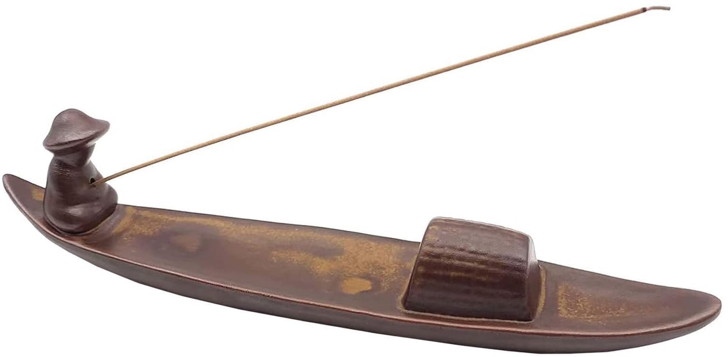 Wierookhouder - Bootvorm - Keramiek - Voor Meditatie en Decoratie