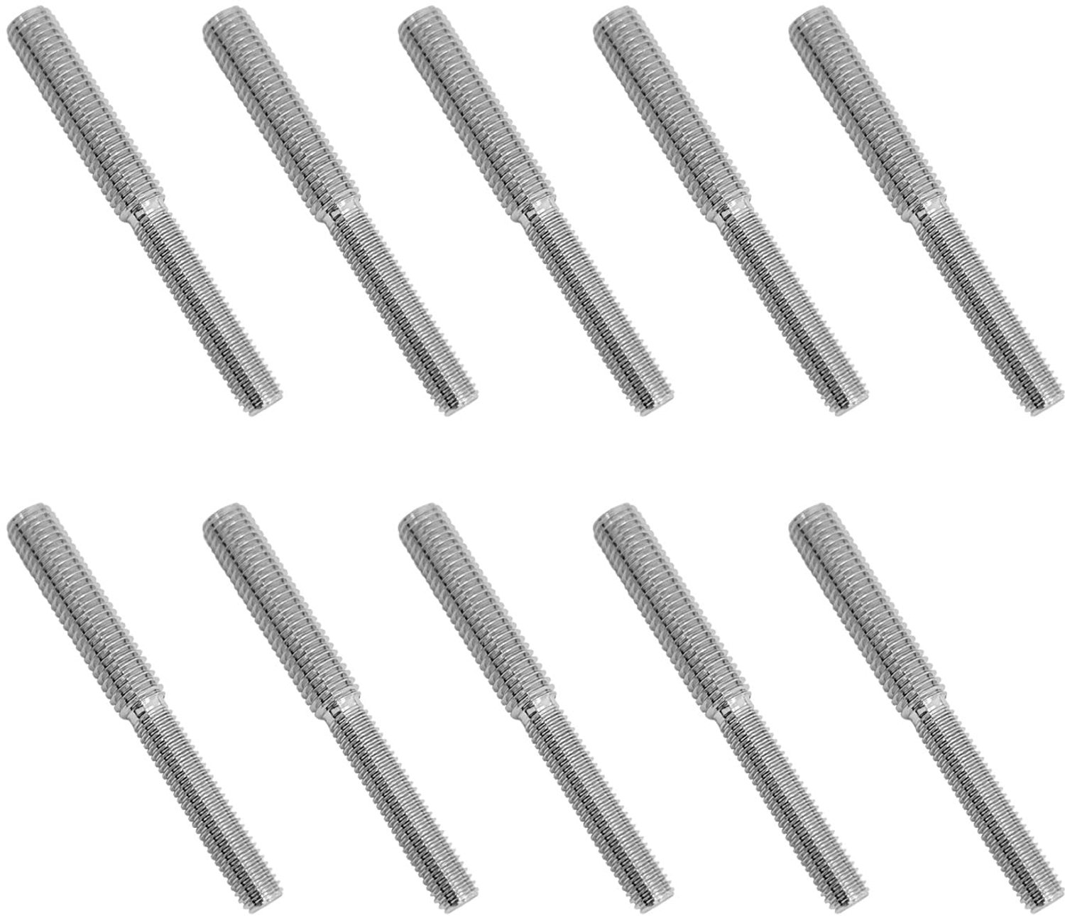 Draadadapter 10x - Dubbele Schroefdraad M8/M10 - Roestvrij Staal - 40mm Draadlengte - Hoge Sterkte - Voor Bevestiging Componenten - Schroef