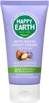 Happy Earth Anti-Age Nachtcrème - 100% Natuurlijk - Met Bakuchiol, Hyaluronzuur & Arganolie - Tegen Lijntjes & Rimpels - Gezichtsverzorging - 50 ml