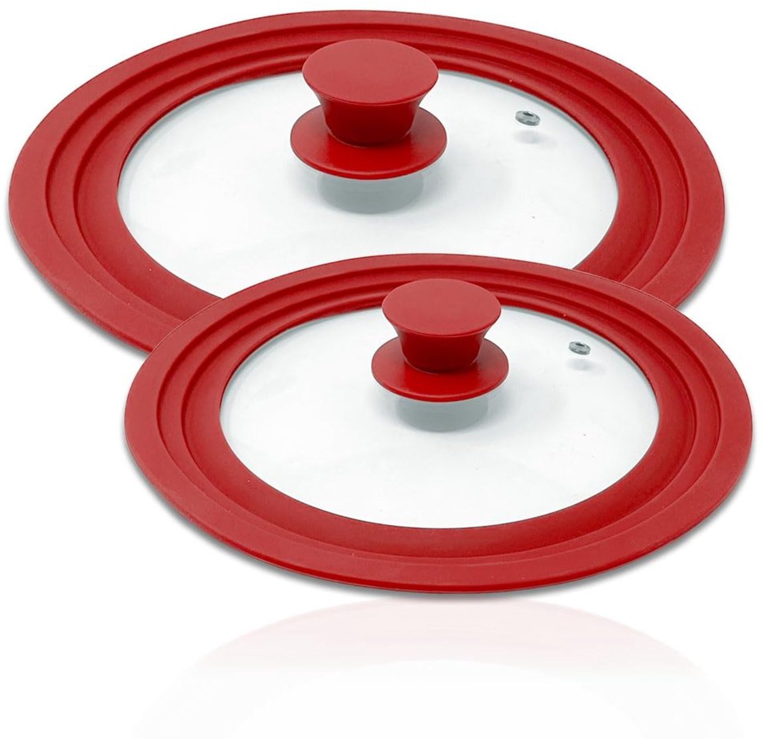 Set van 2 Siliconen Pannendeksels in Rood