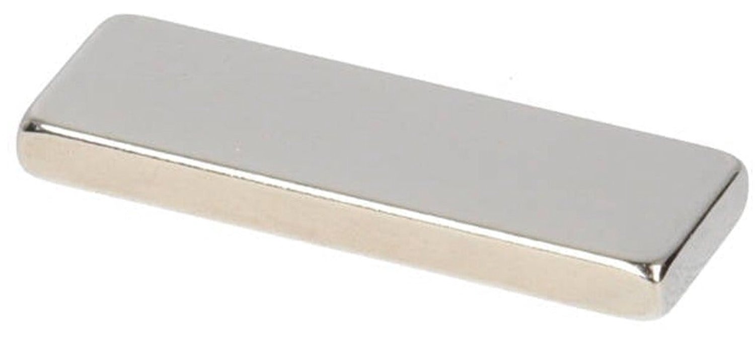 Neodymium Blokmagneet 30 x 10 x 3 mm N45 NiCuNi – 8 stuks