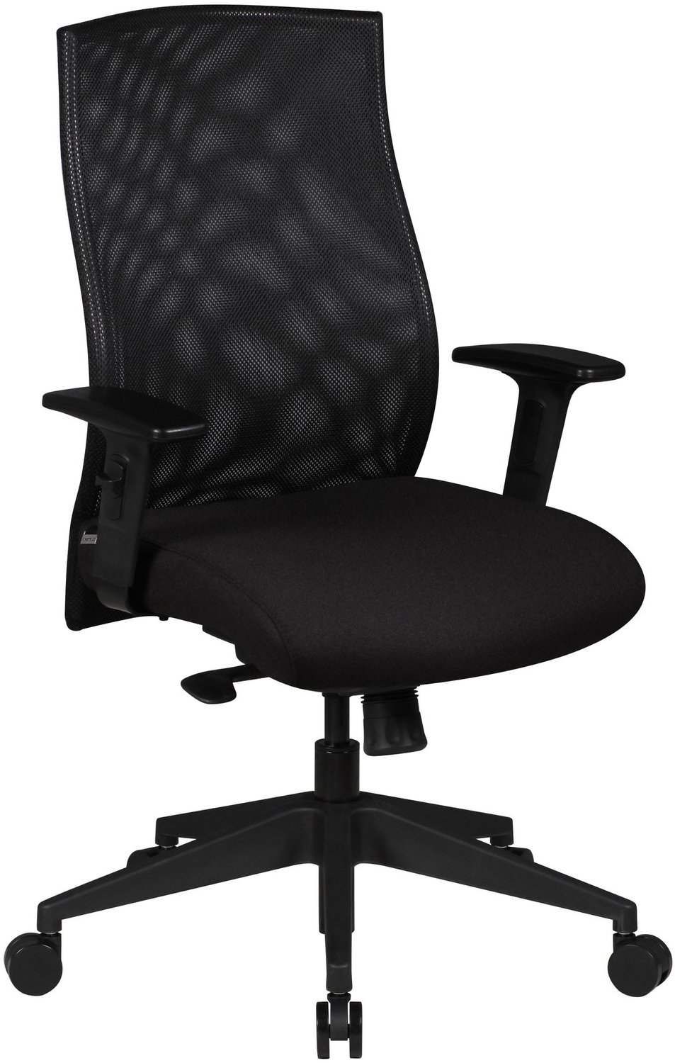 Cosmo Casa Ergonomische Bureaustoel – Directiestoel – Verstelbare Armleuningen – Ademende Mesh Rugleuning – Synchroonmechanisme – Zwart