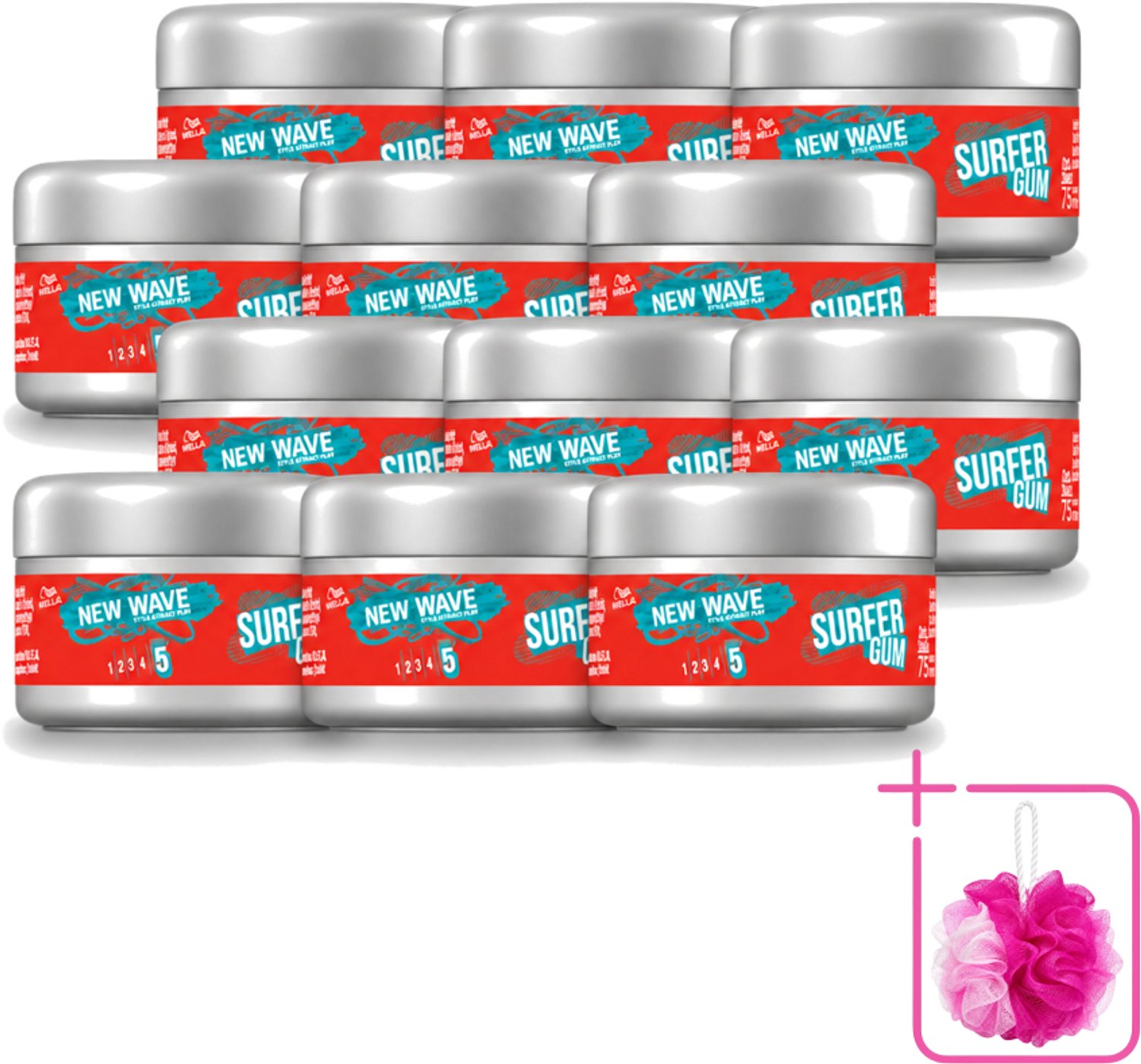 12 x Wella – New Wave Ultimate Effect Surfer Gum - 75 ml - Bulkverpakking - Haarstructuur - Douchemop - Haartextuur