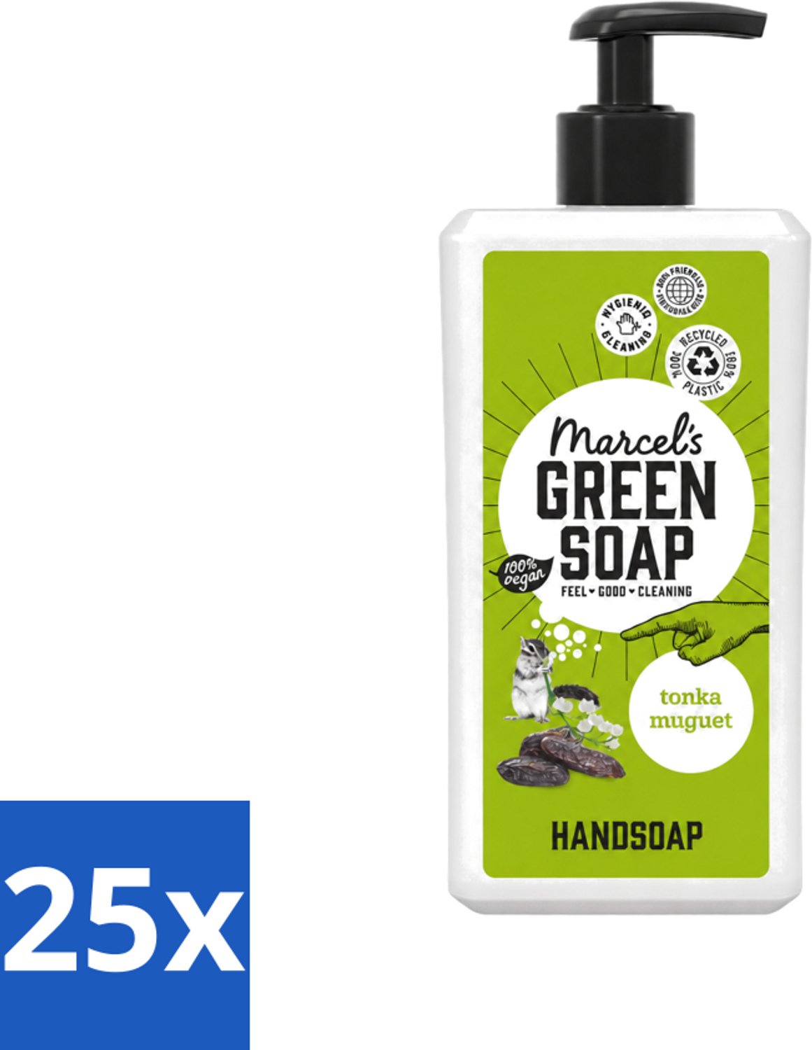 25 x Marcel's Green Soap - Handzeep - Tonka & Muguet - Zachte verzorging - 500 ml - Voordeelverpakking - 25 stuks