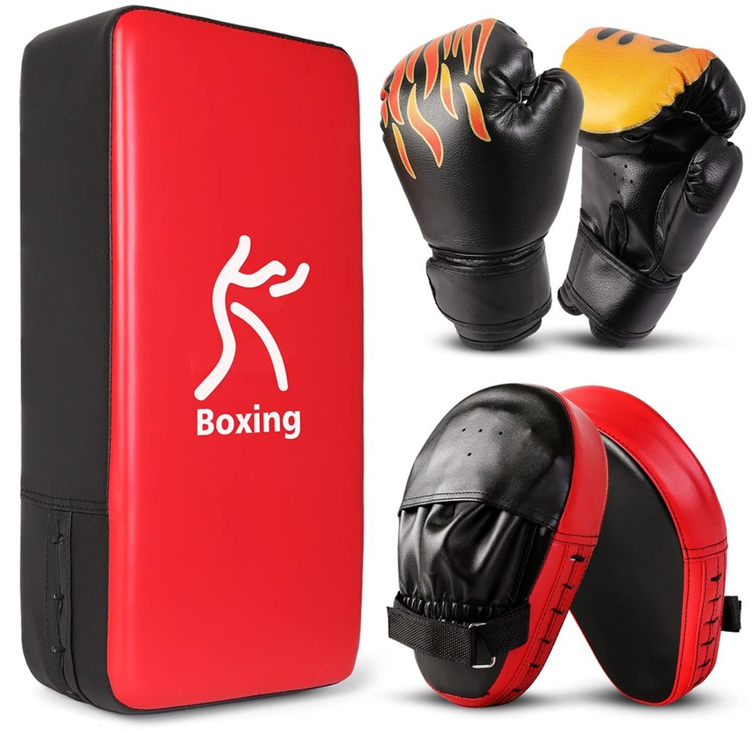 3-in-1 Bokshandschoenen Set voor Kinderen - Inclusief Focus Pads en Taekwondo Kussen