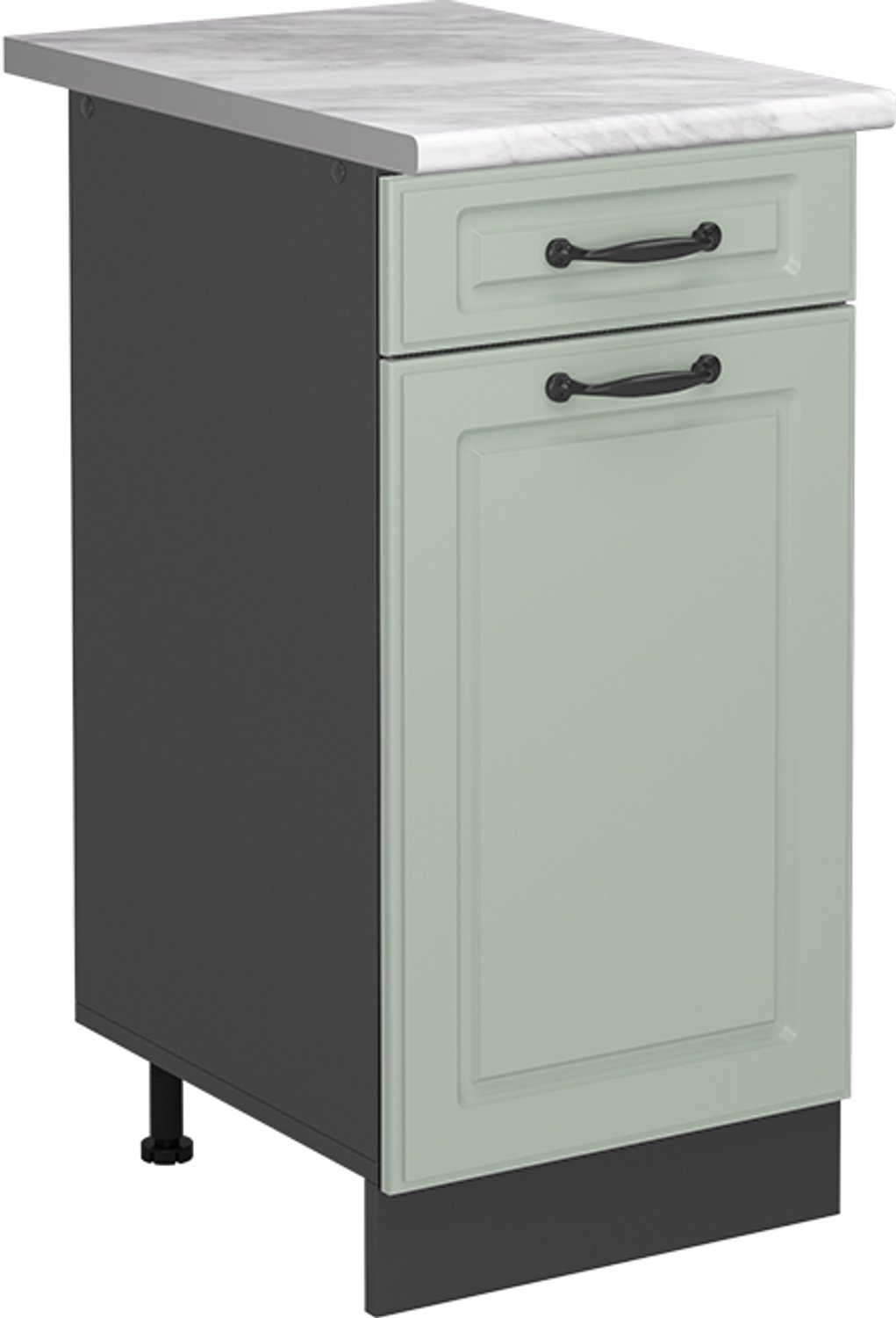 Vicco Keukenonderkast R-Line, Mint landelijk/Antraciet, 40 cm marmer werkblad