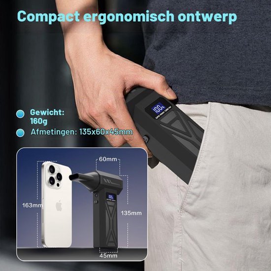 mini-elektrische stofblazer, 4 snelheden, 110.000 tpm — afbeelding 3