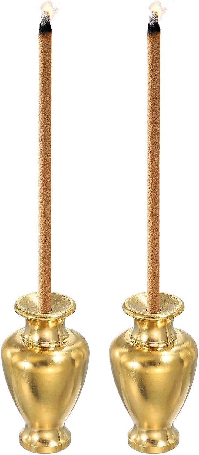 Wierookbrander 2 cm - messing - design vaas met kegelhouders - decoratie voor huis en meditatie - 2 stuks - m-winkel