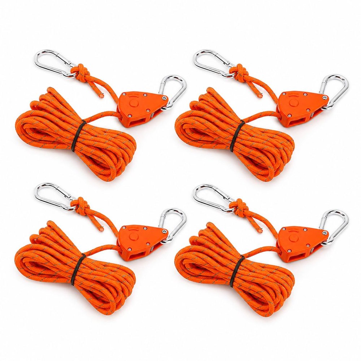 Set van 4 Reflecterende Outdoor Touwen met Ratchet