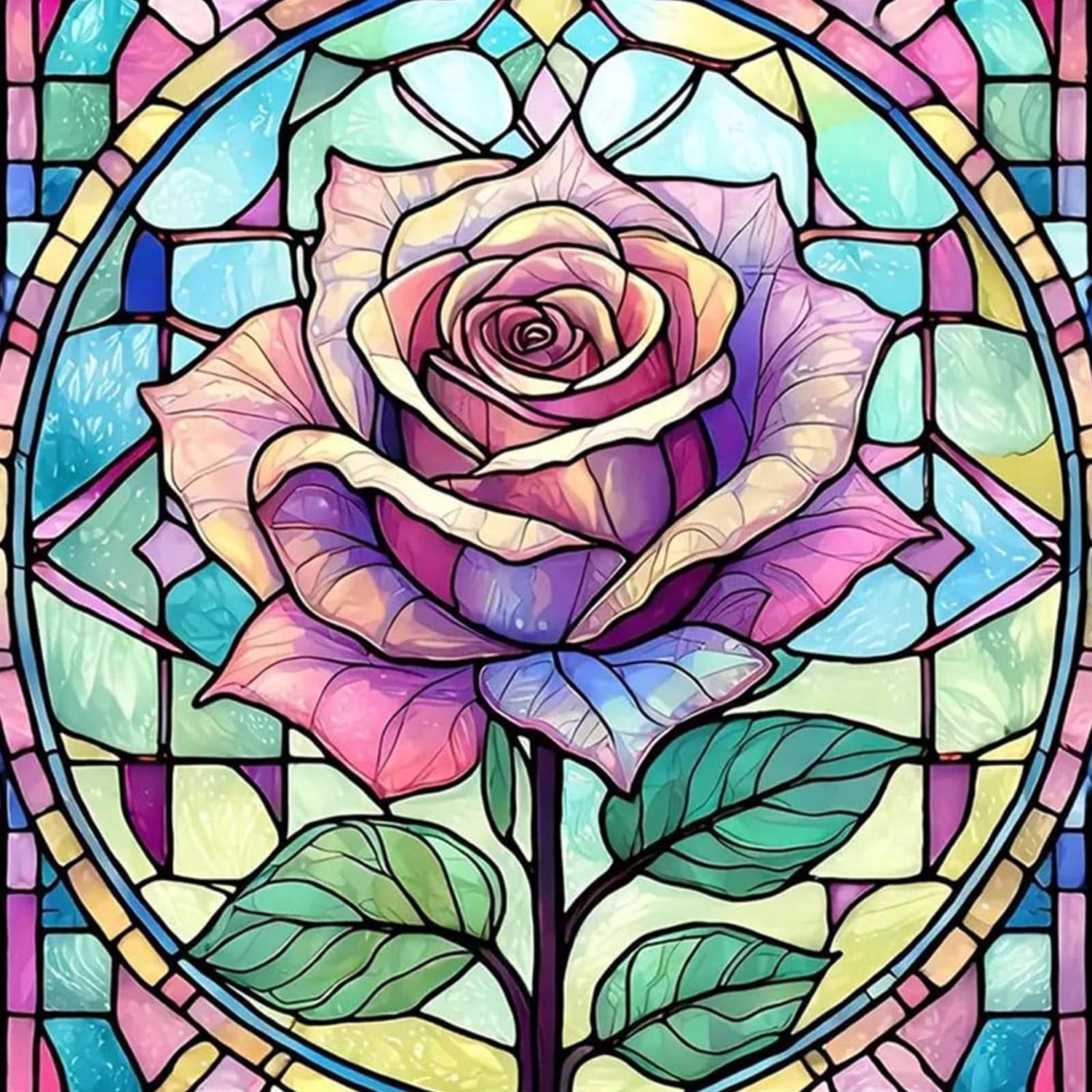 5D Diamant Schilderen Set, Roze Mozaïek voor Wanddecoratie