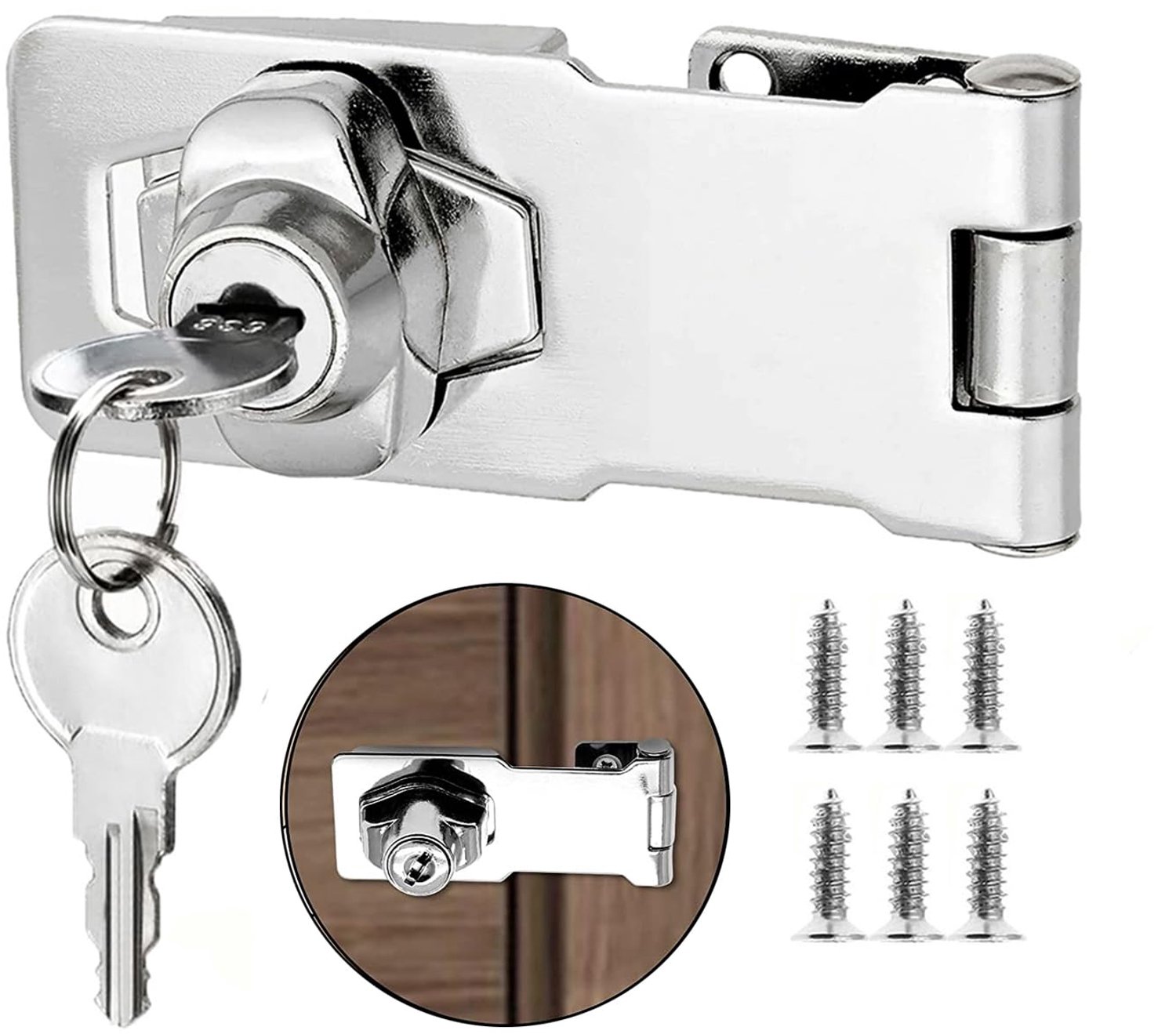 Hasp Lock Padlock voor Meubels en Deuren met Sleutels