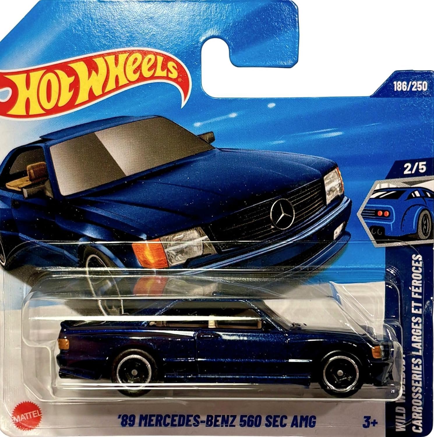 Mercedes-Benz 560 SEC AMG Modelauto 1:64 Donkerblauw