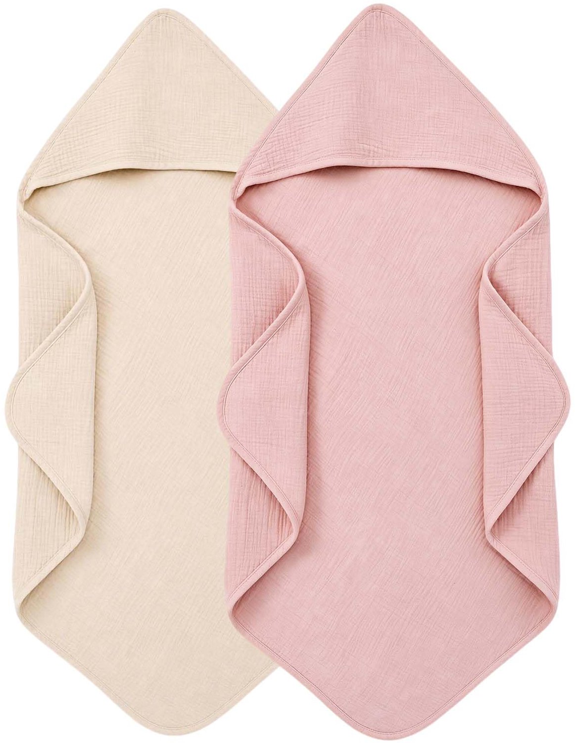 Set van 2 Babyhanddoeken met Capuchon van Mousseline Katoen