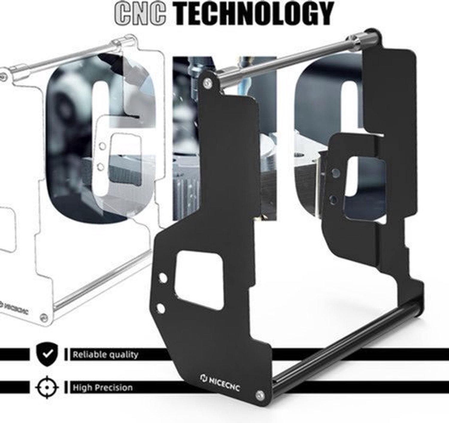 Radiatorbeschermingsframe Zwart - Aluminium - Voor Yamaha Tenere 700 2019-2024 - Lichtgewicht - Offroad Bescherming