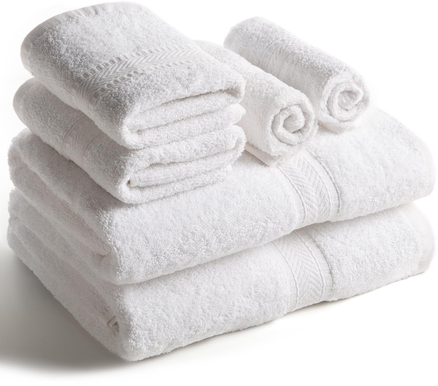 6 Delige Handdoek Set van 100% Katoen, Hoogwaardige Absorptie