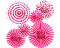 Set van 6 Papieren Hangende Ventilatoren voor Feestdecoratie