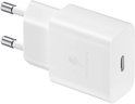 Witte Samsung 15W snellader met Europese stekker en USB-C poort.