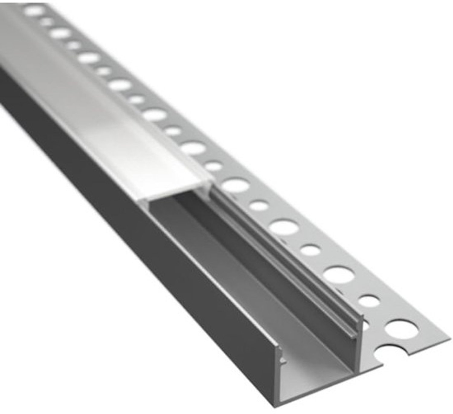LED Inbouwprofiel voor Tegels tot 14 mm met Afdekking - Lengte 1m
