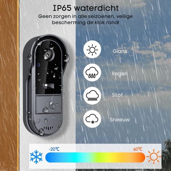 Zolvano® Videodeurbel – Slimme Deurbel Met Camera – Deurbel Camera-Zwart — afbeelding 3